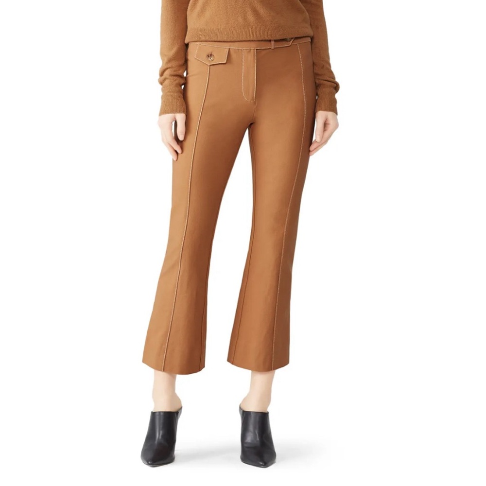 DEREK LAM 10 CROSBY - Camel Cropped Flare Trousers